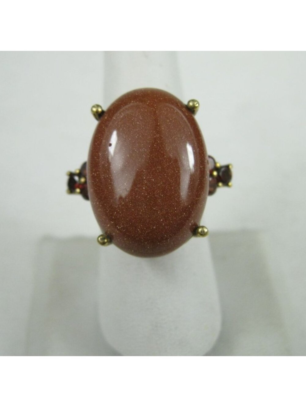 Karis Vintage Goldstone Ring Size 8 Gold Tone Cocktail